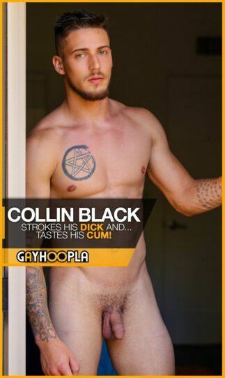 GayHoopla – Collin Black Strokes His Dick And Tastes His Cum!