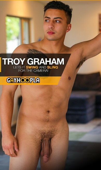 GayHoopla – Troy Graham Lets It Swing and Sling For The Camera